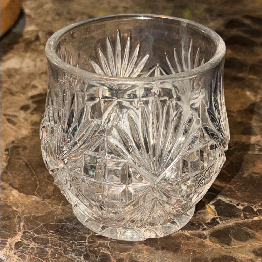 Elegant Crystal Cut Glass candle holder
